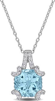 DELMAR White Topaz & Semiprecious Stone Pendant Necklace