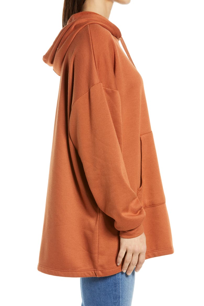 Tunic Hoodie, Alternate, color, BROWN COCONUT