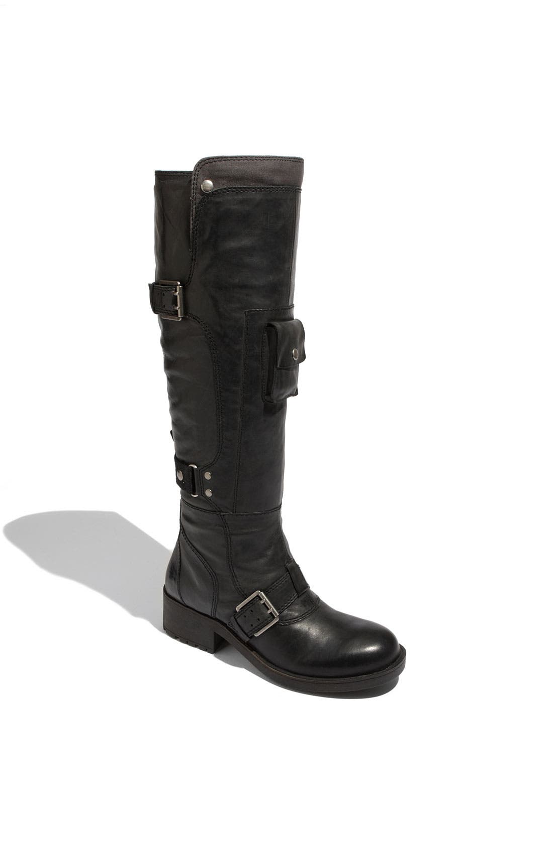 'Runway Relief' Combat Boot, Main, color, BLACK RUBBER