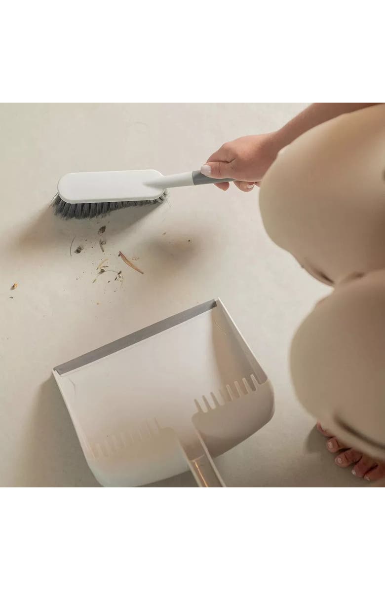 OU Compact Ergonomic Hand Broom and Dustpan Set, Alternate, color, White