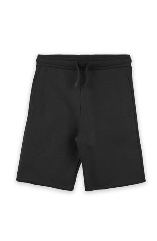 Shop Mightly Organic Cotton Fleece Knee Shorts In Black