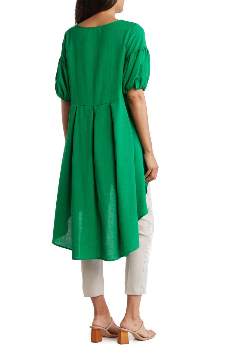 PATRIZIA LUCA Ruched Sleeve High-Low Tunic Top, Alternate, color, 