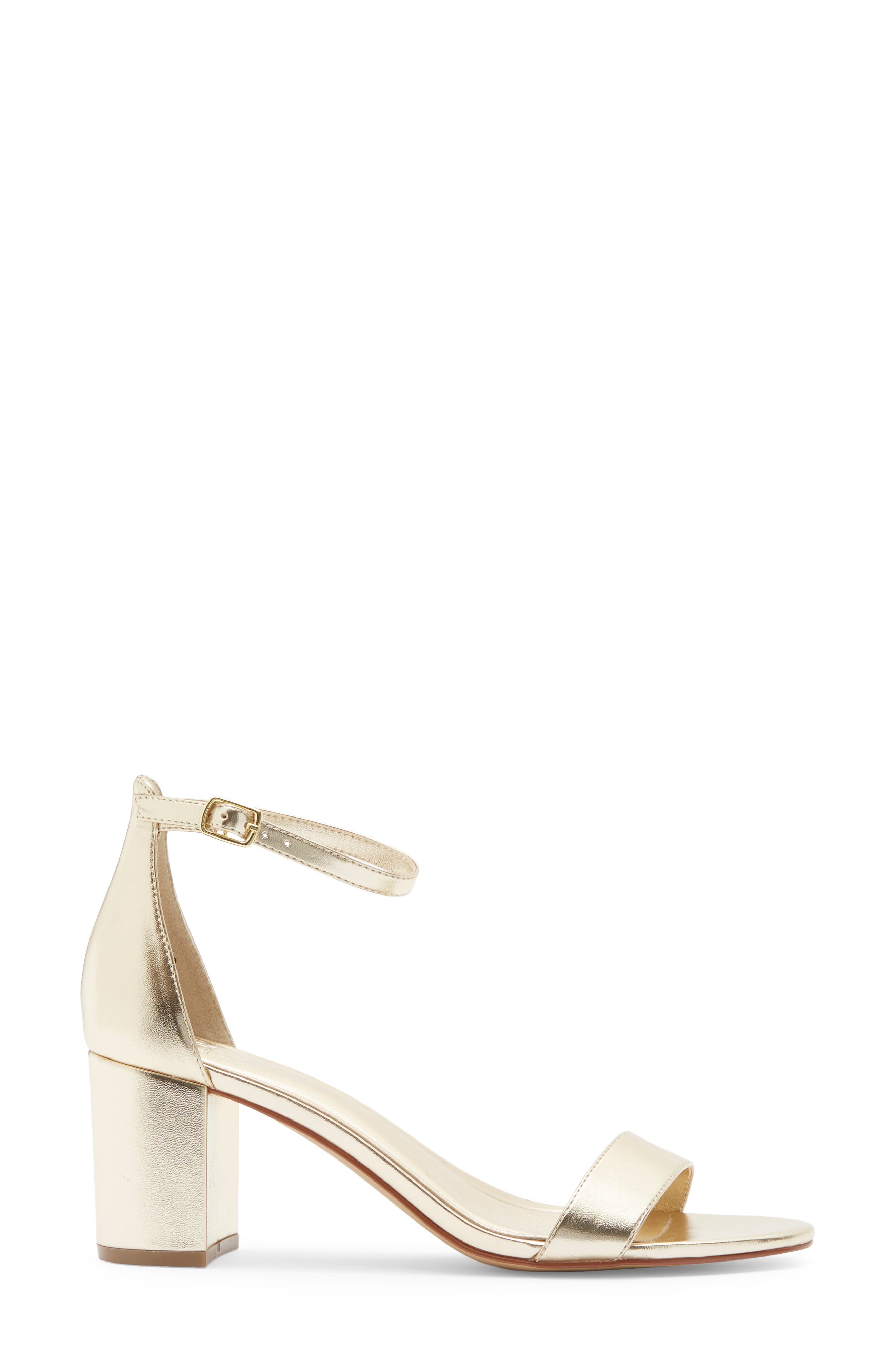 Frenchie Block Heel Ankle Strap Sandal, Alternate, color, GOLD LIGHT METALLIC