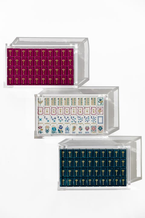 Mahjong Tiles w/ Lucite Display Box