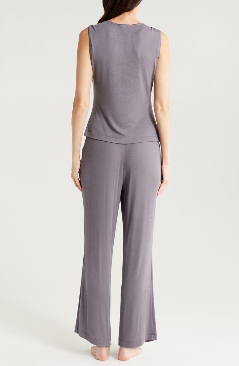 Natori Essentials Sleeveless Rib Pajamas, Alternate, color, Purple Slate