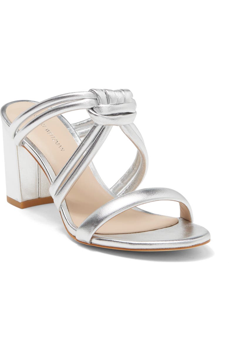 Stuart Weitzman Twist Knot 75 Block Heel Sandal, Main, color,