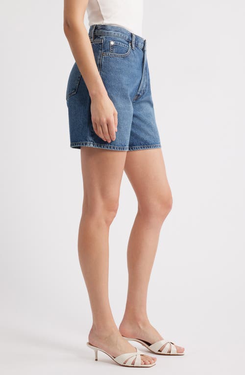 Frame The Timeless High Waist Mid Thigh Denim Shorts