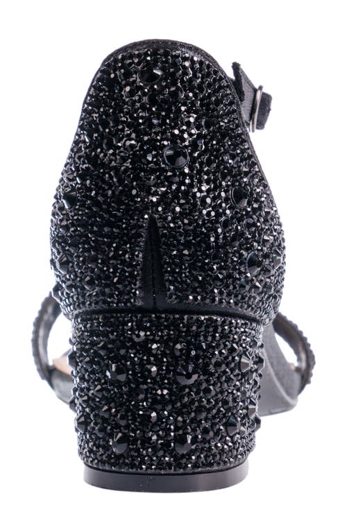 Lady Couture Dazzle Crystal Embellished Block Heel Sandal In Black