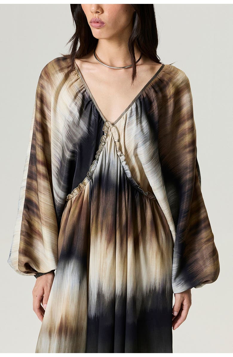 Nocturne Tie-Back Batik Print Maxi Dress, Alternate, color, Multi-Colored