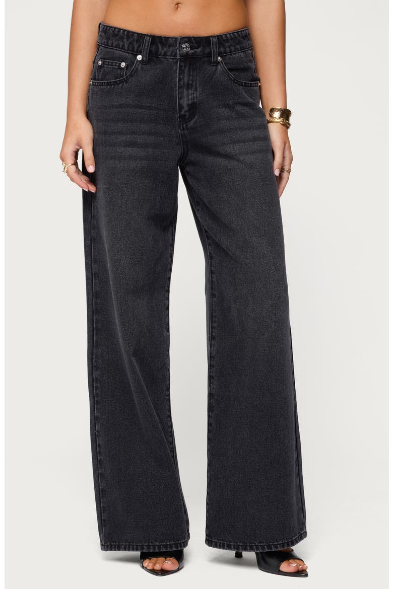 Ery Low Rise Wide Leg Jeans, Main, color, BLACK