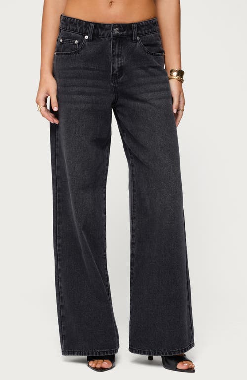 Edikted Ery Low Rise Wide Leg Jeans In Black