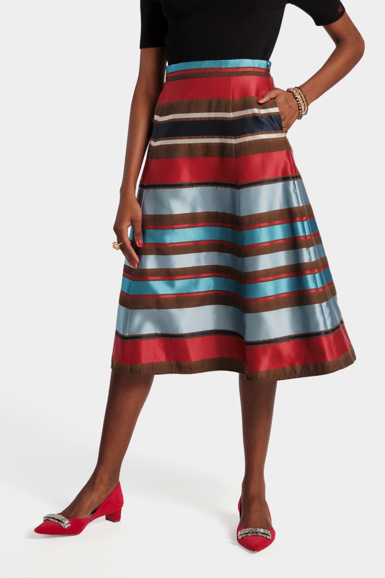 Mercer Striped Maxi Skirt, Main, color, Red/Blue/Multi