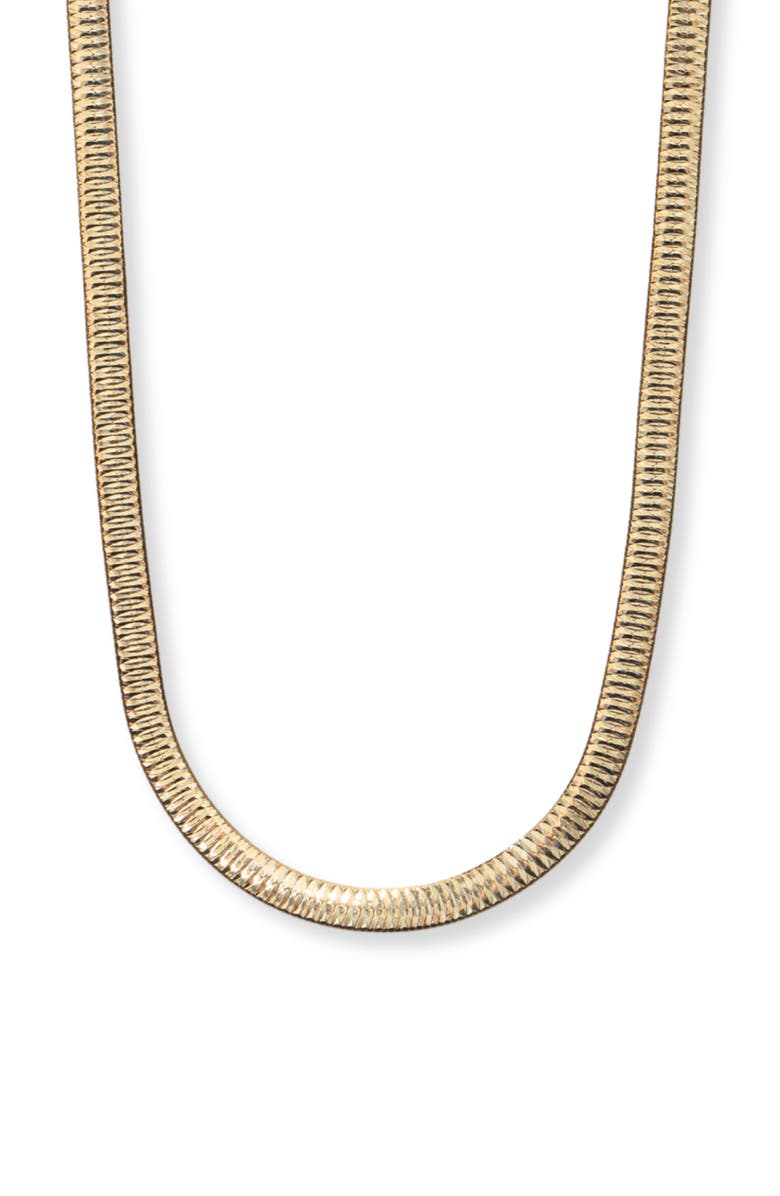Argento Vivo Sterling Silver Reverse Herringbone Chain Necklace, Main, color, Gold