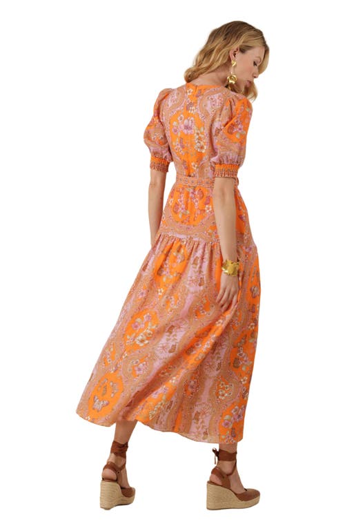 Hale Bob Blair Linen Maxi Dress In Orange