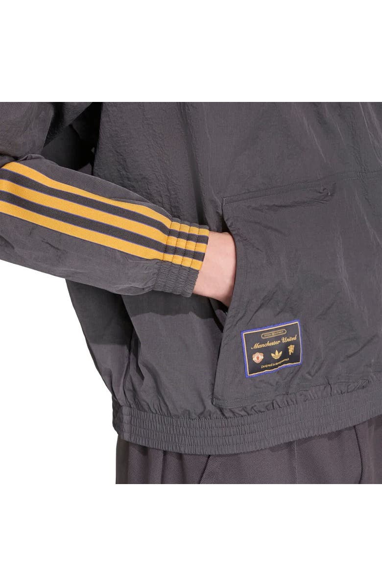 adidas Men's adidas  Gray Manchester United Terrace Icons Half-Zip Jacket, Alternate, color, Gray