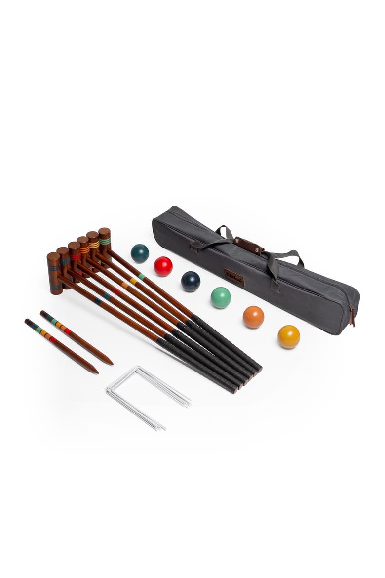 Hevea Rover Six Player Travel Croquet Set, Alternate, color, Natural Wood