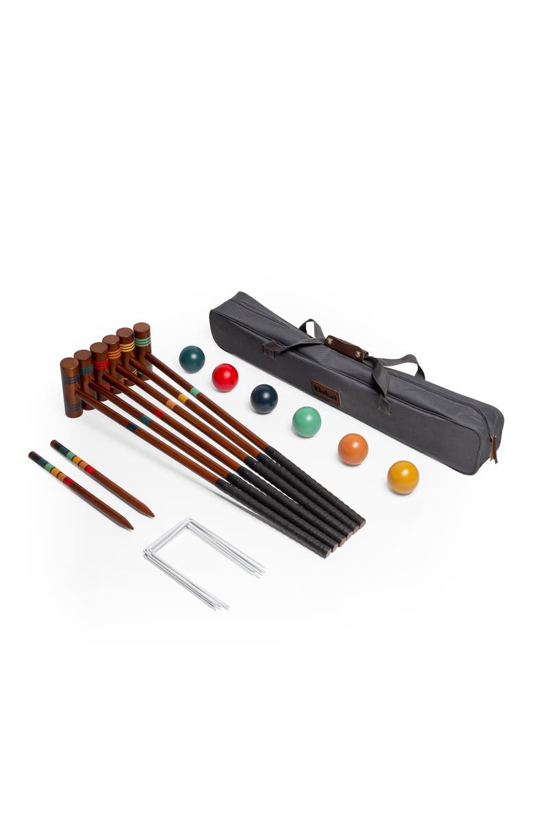 Elakai Hevea Rover Six Player Travel Croquet Set, Alternate, color, Natural Wood