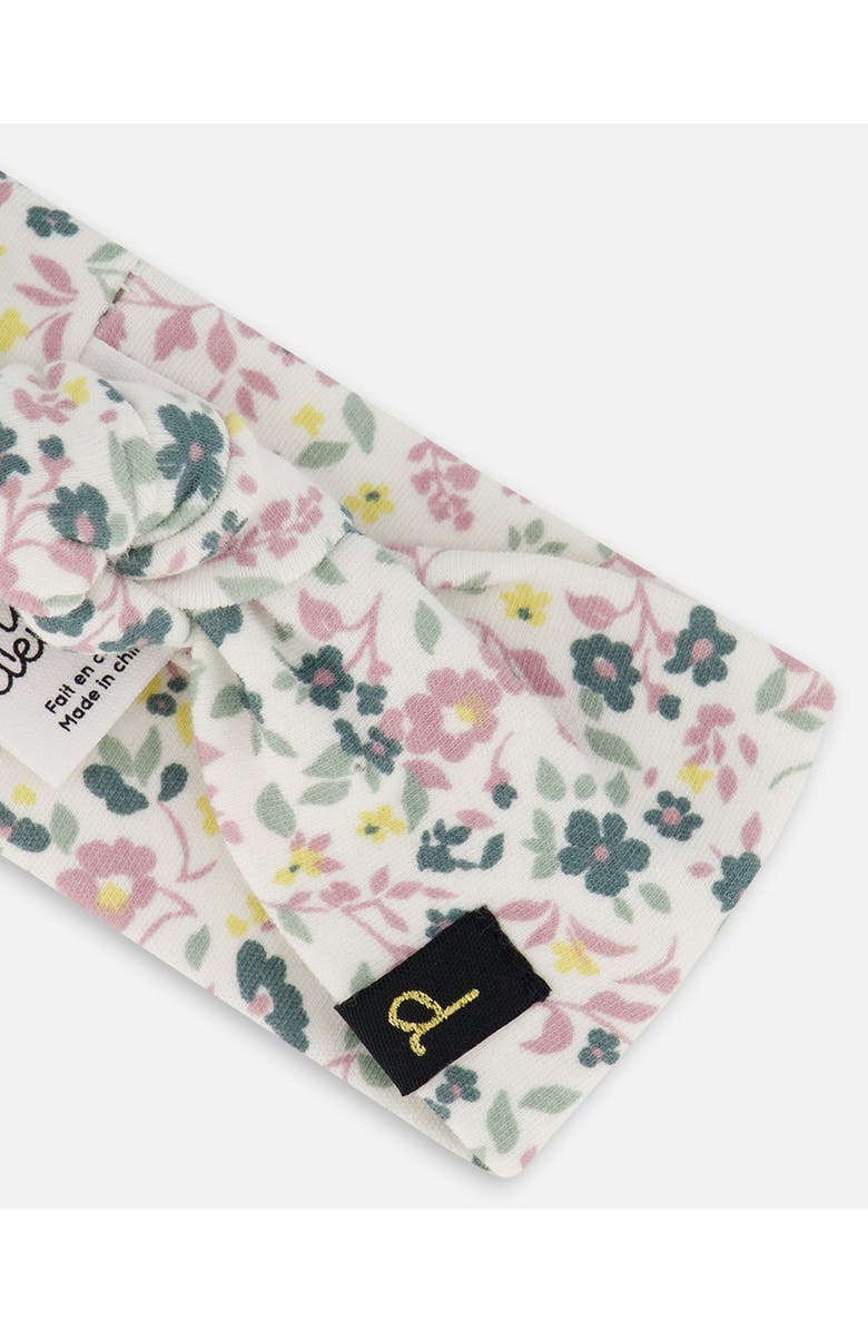 Deux par Deux Baby Organic Cotton Headband, Alternate, color, Off-White Floral