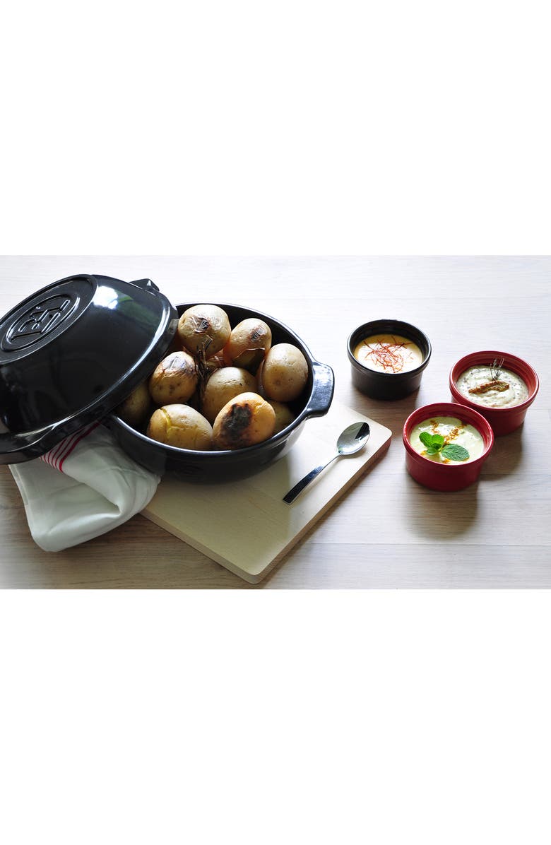 Emile Henry Bread & Potato Pot, Alternate, color, Charcoal