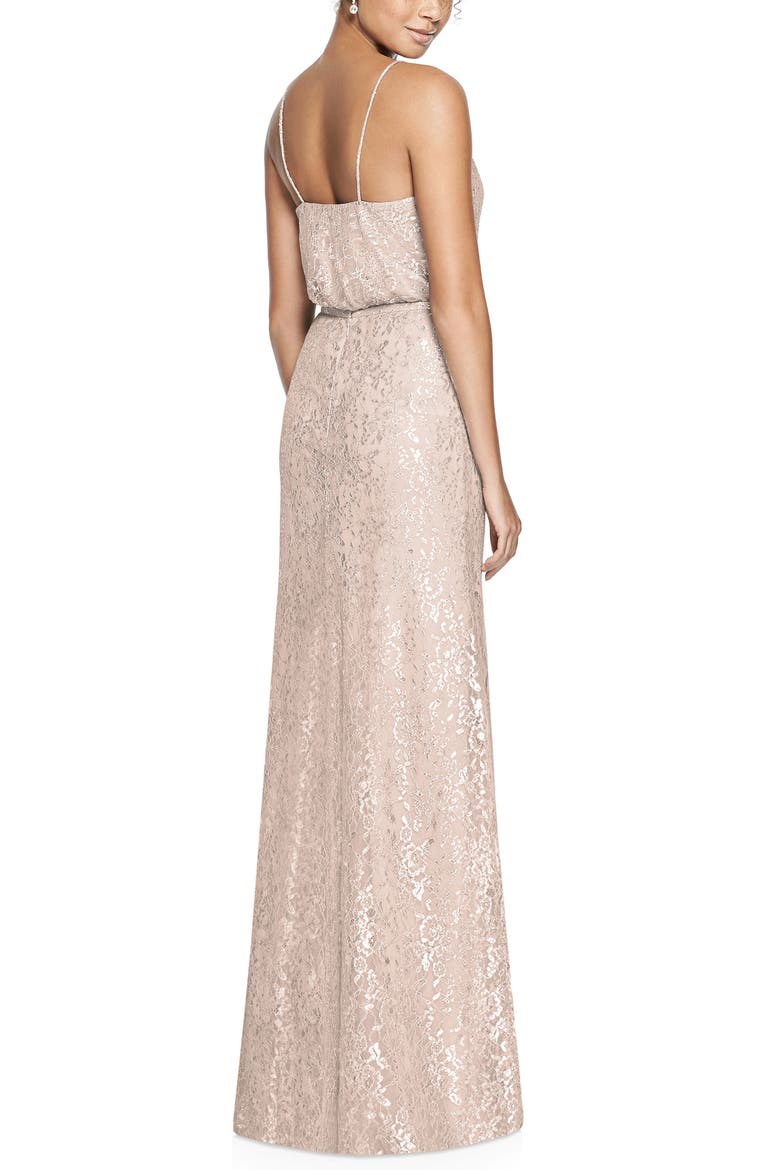 Metallic Lace Two-Piece Gown, Alternate, color, CAMEO