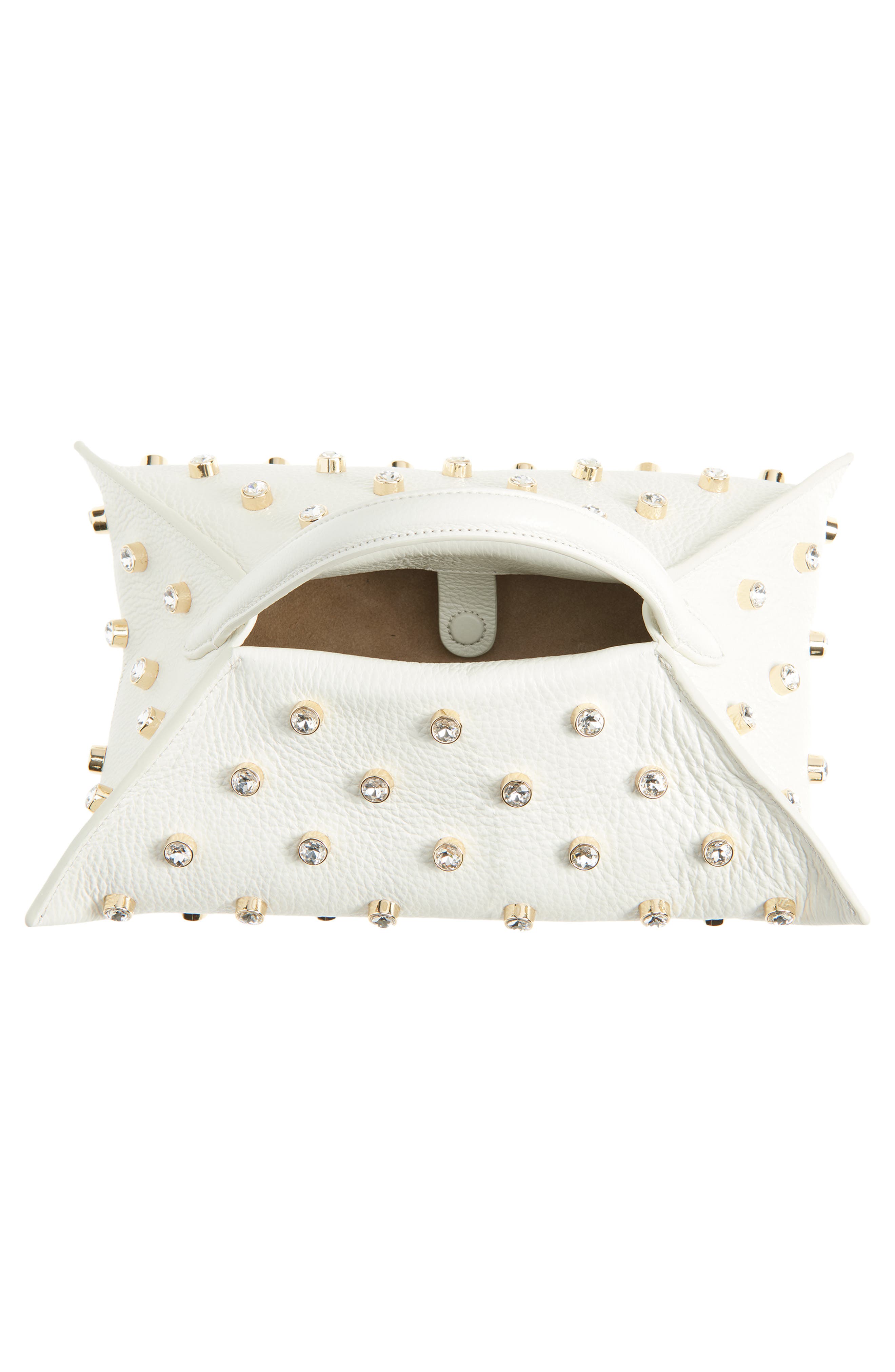 Altuzarra Origami East/West Baguette Bag, Alternate, color, 380102 Ivory/ Crystal