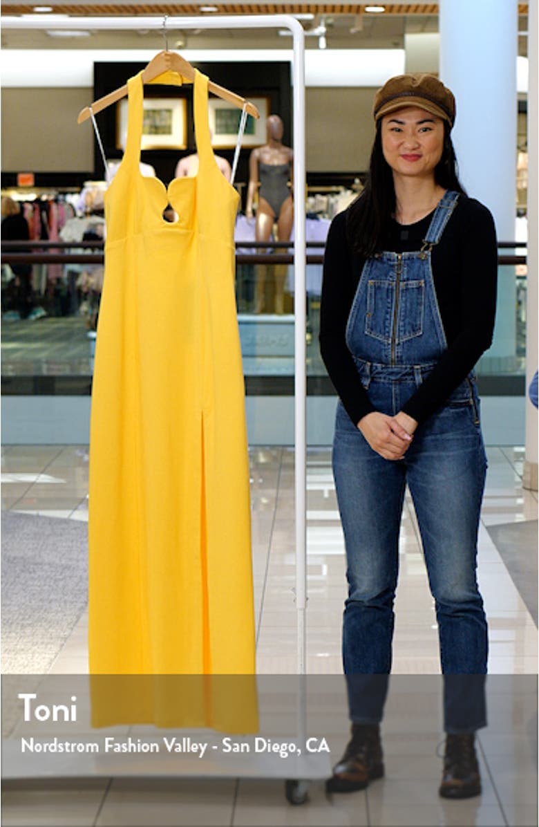 Tuning Halter Neck Column Gown, sales video thumbnail