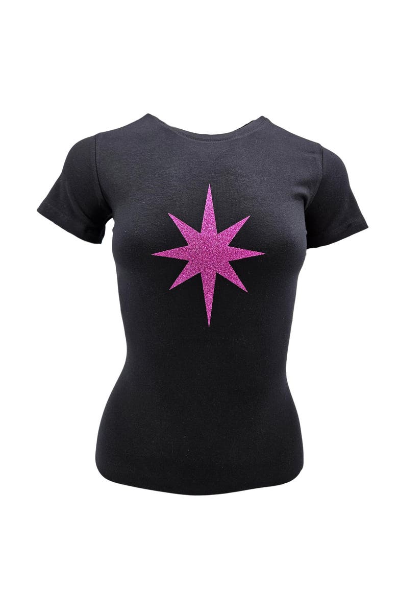 Madison Maison x On/Off Essentials Plain Star T-Shirt, Main, color, Black-Fuchsia