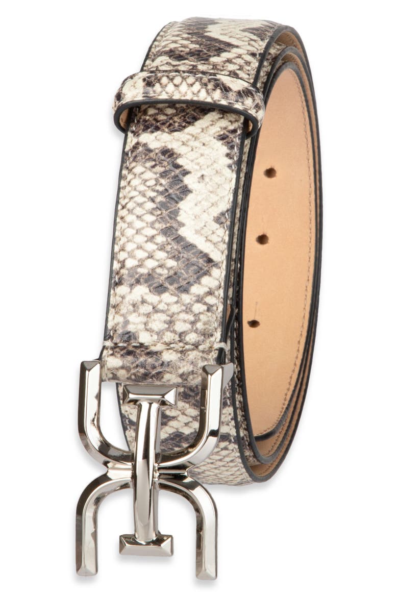 Logo Buckle Belt, Alternate, color, GREY SNAKE