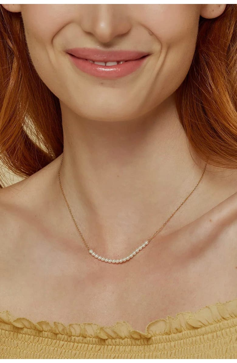 Bearfruit Jewelry Sterling Silver 18k Gold Plated Rosalie Pearl Necklace Trendy Piece, Alternate, color, Gold