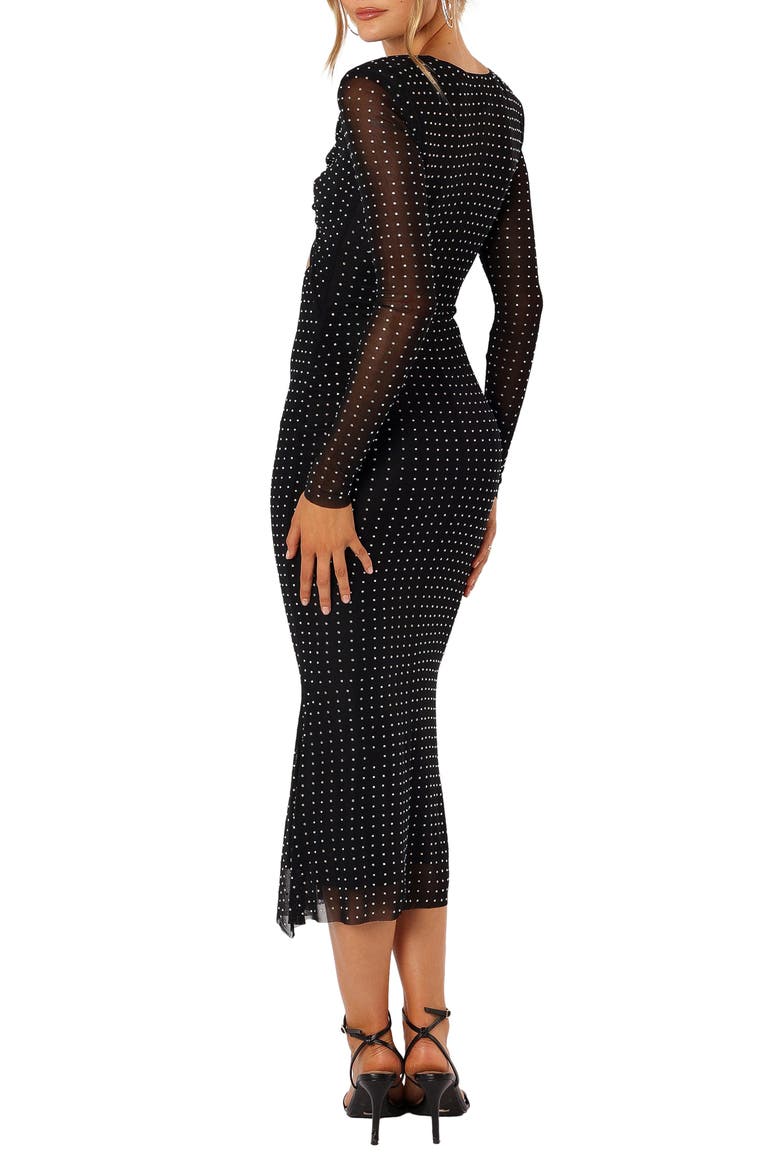 Salvatore Long Sleeve Midi Dress, Alternate, color, BLACK