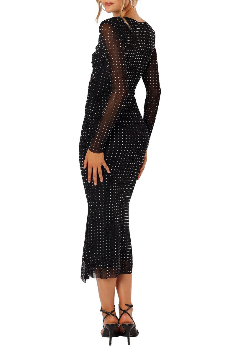 Petal & Pup Salvatore Long Sleeve Midi Dress, Alternate, color, Black