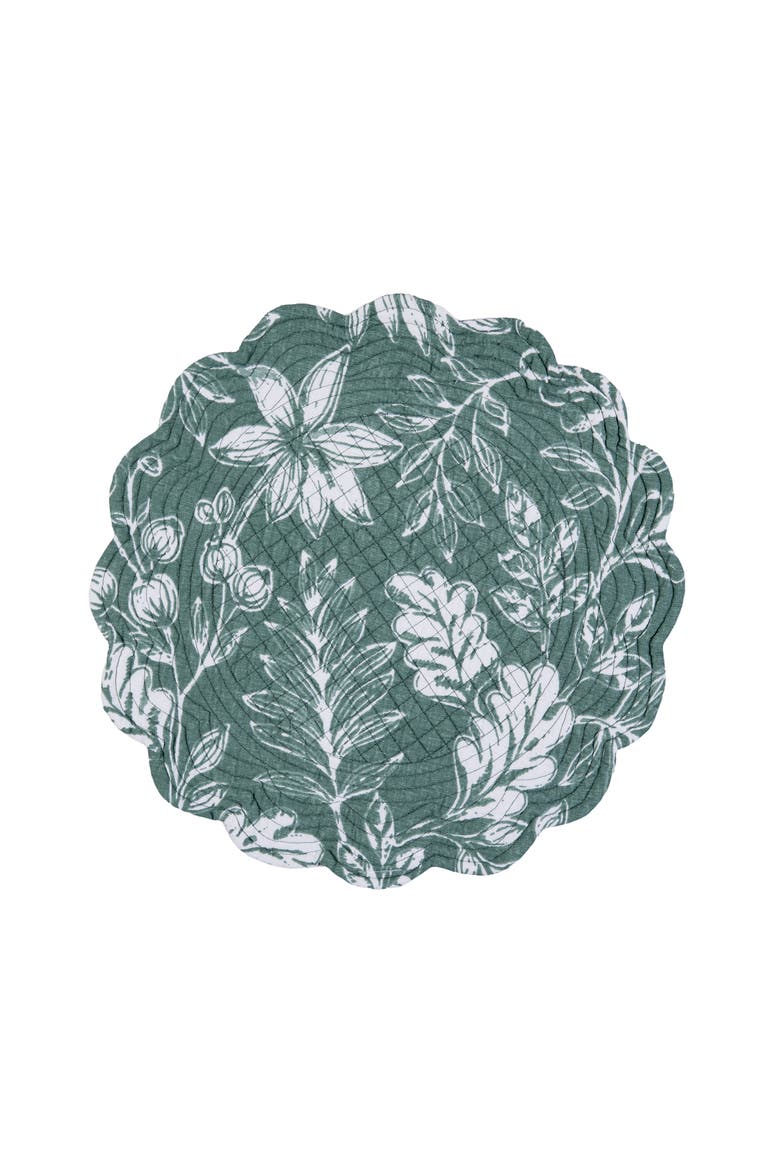 Everview Sage Machine Wash Round Set of 6 Placemats 17", Alternate, color, Green