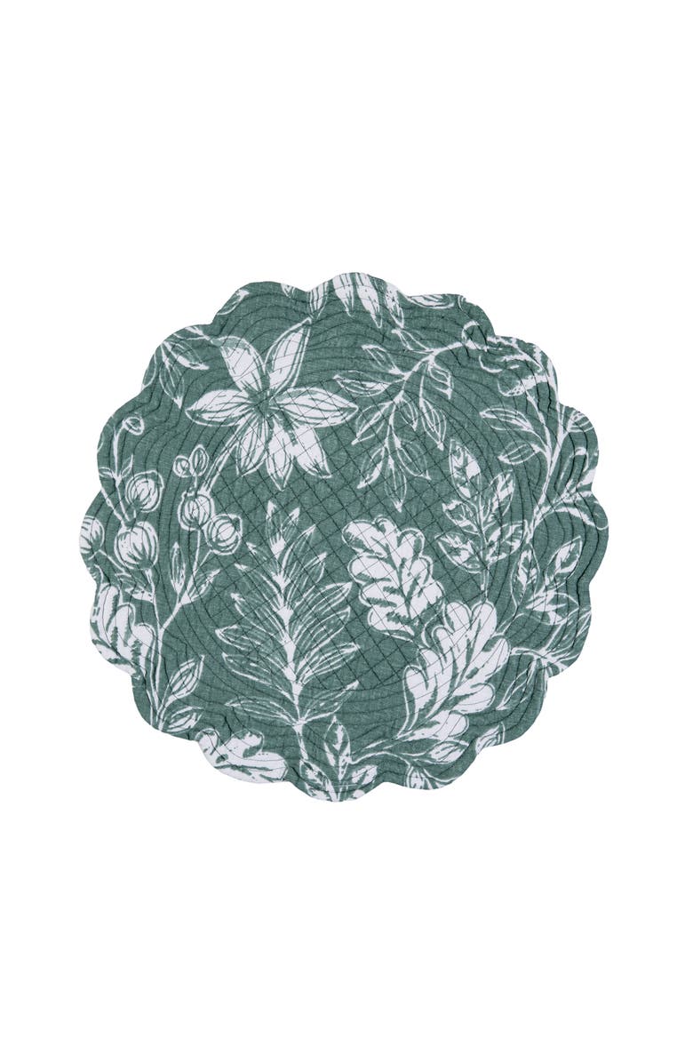 C&F Home Everview Sage Machine Wash Round Set of 6 Placemats 17", Alternate, color, Green