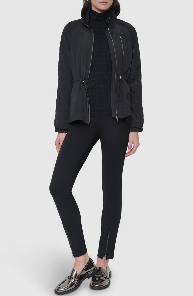 DKNY Crinkle Short Anorak, Alternate, color, 