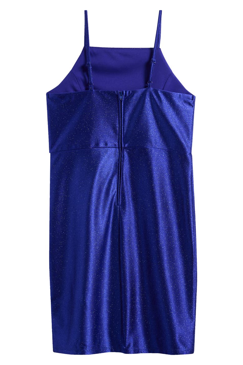 Kids' Metallic Strappy Dress, Alternate, color, ROYAL