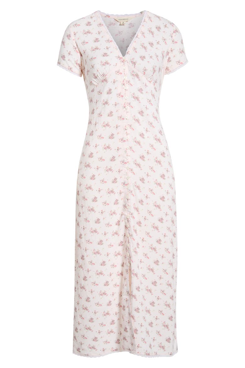Simone Floral Midi Dress, Alternate, color, BLUSH FLORAL