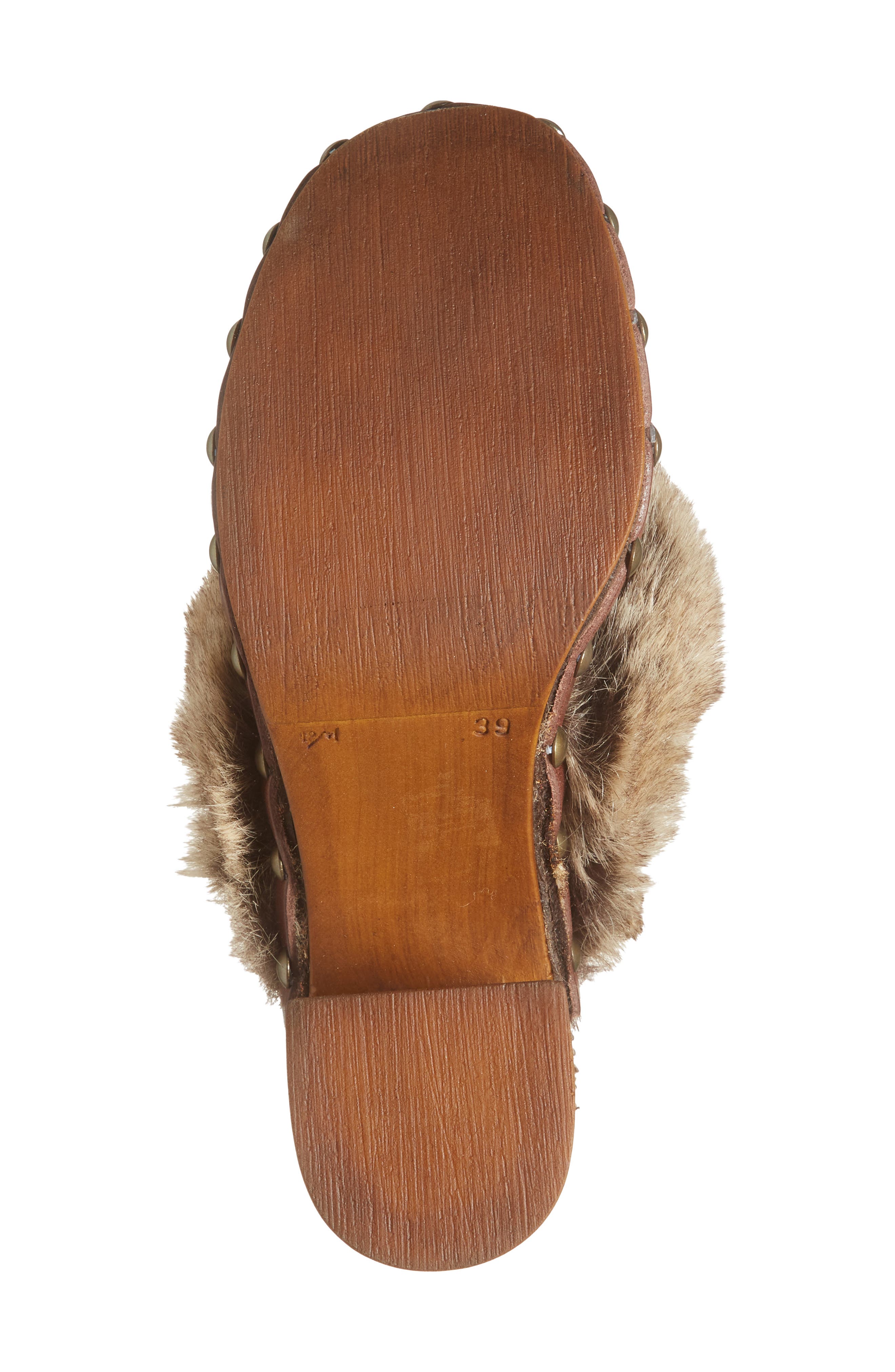 Chocolat Blu Fadia Faux SHearling Mule, Alternate, color, Dark Brown Suede