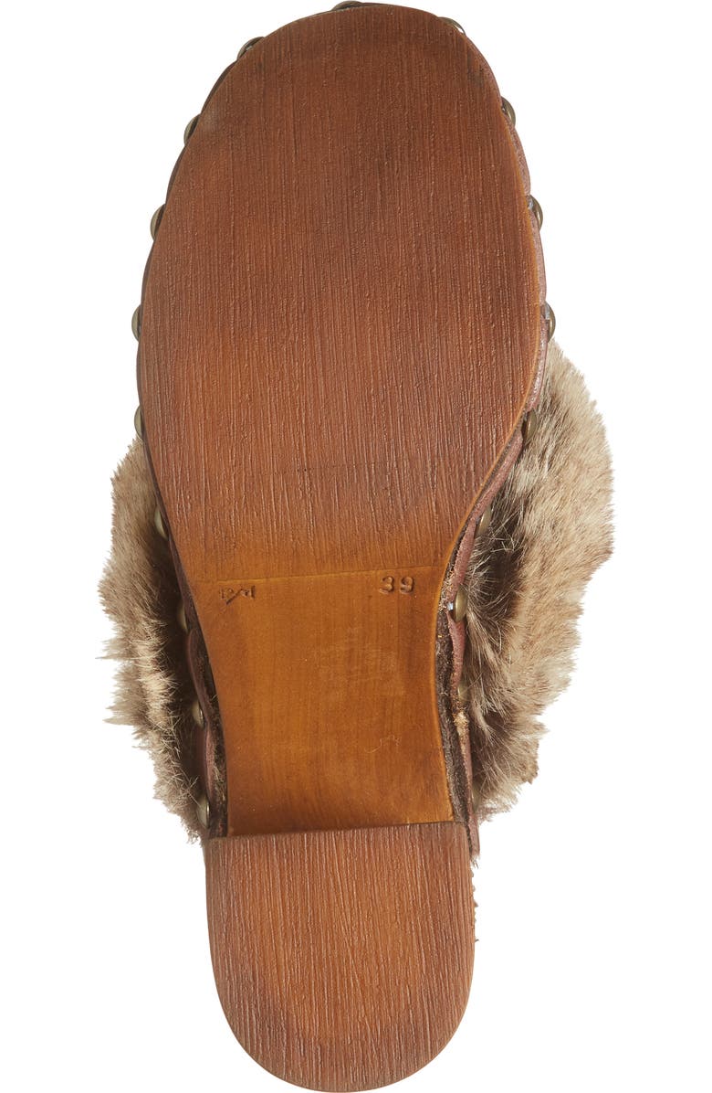 Chocolat Blu Fadia Faux SHearling Mule, Alternate, color, Dark Brown Suede