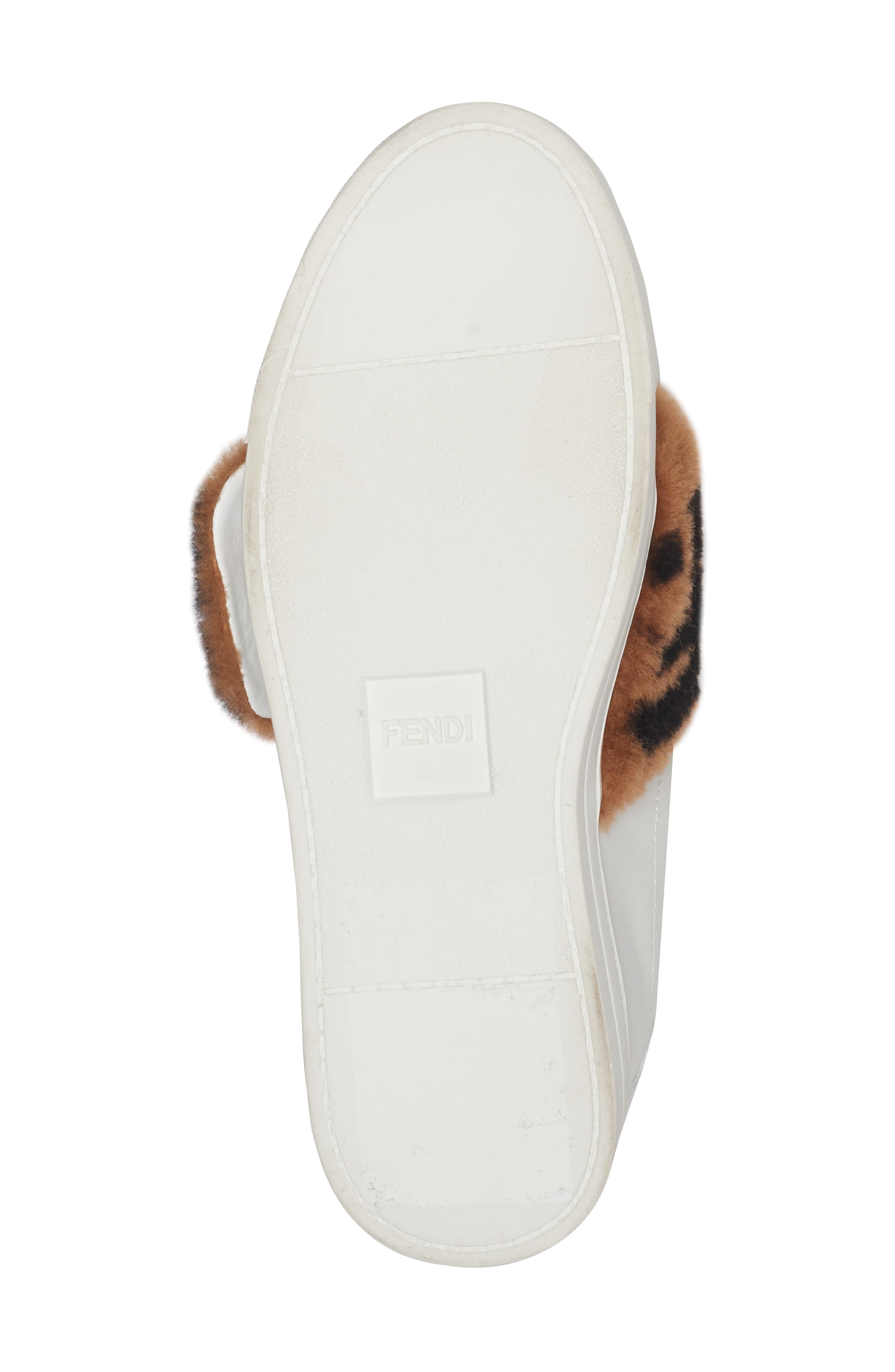 Fendi FF Genuine Shearling Slip-On Sneaker, Alternate, color, 