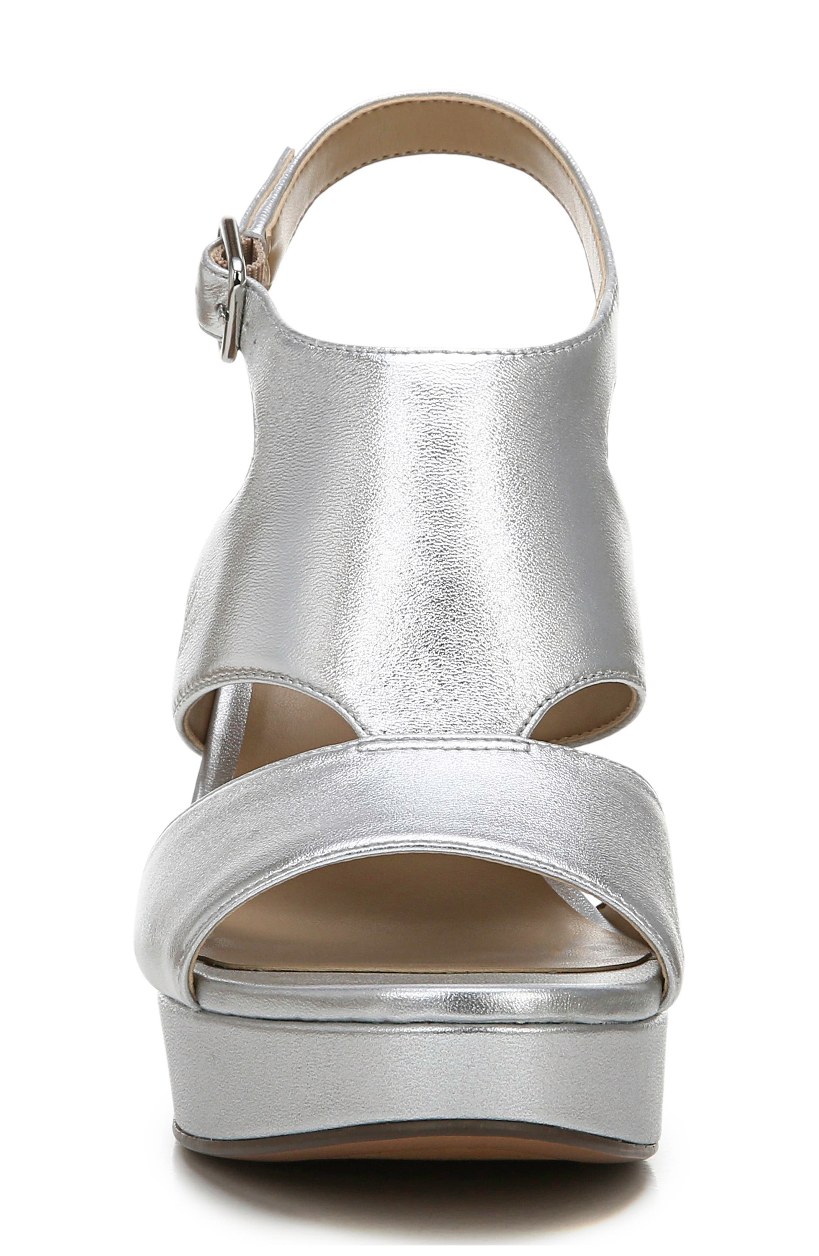 Maddie Platform Sandal, Alternate, color, SILVER LEATHER
