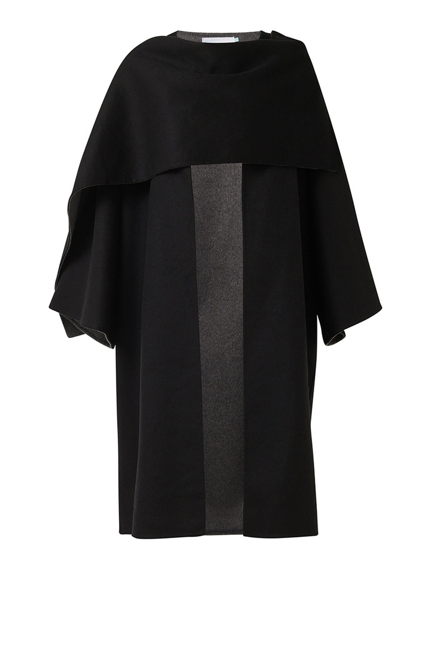 Reversible Cacoon Coat with Scarf Detail