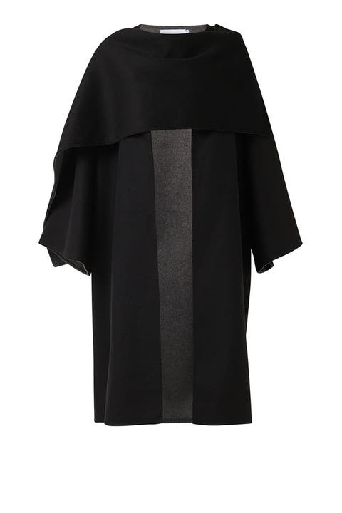 Reversible Cacoon Coat with Scarf Detail