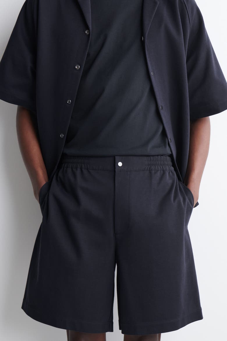 Elasticated Paneled Jersey Shorts, Alternate, color, NAVY