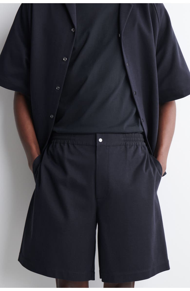 COS Elasticated Paneled Jersey Shorts, Alternate, color, Navy
