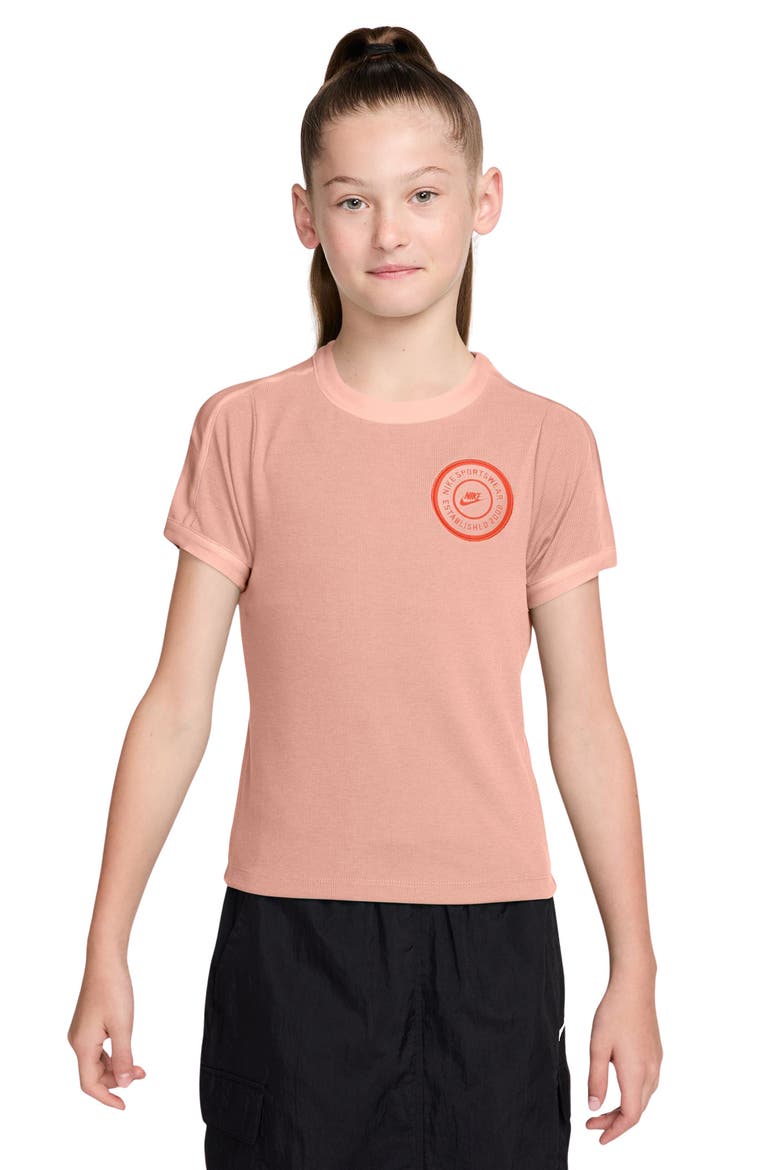 Kids' Sportswear Ringer T-Shirt, Main, color, 800 ARCTIC ORANGE/TURF ORANGE