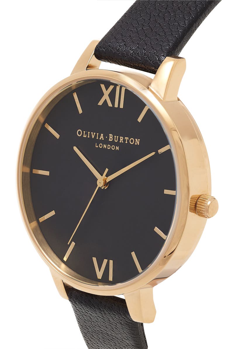 Olivia Burton Case Cuff Leather Strap Watch, 38mm, Alternate, color, 