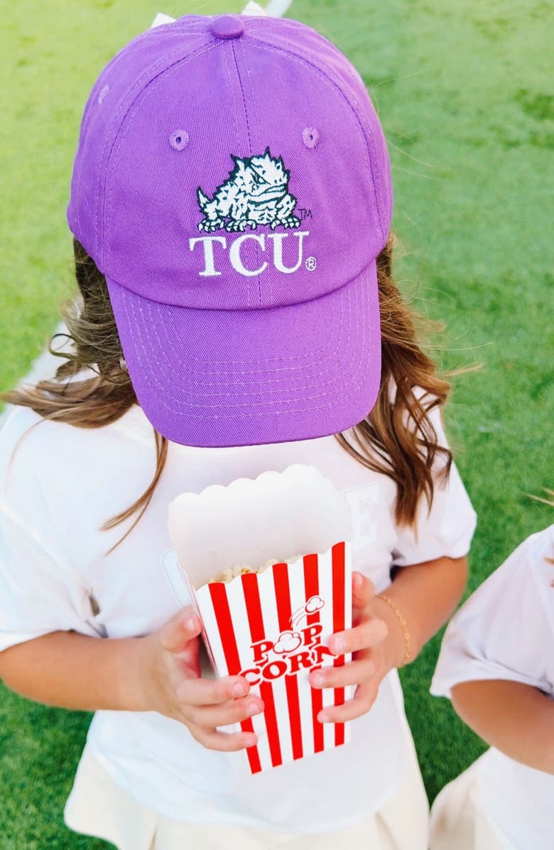 Bits & Bows TCU Horned Frogs Bow Baseball Hat, Alternate, color, Purple