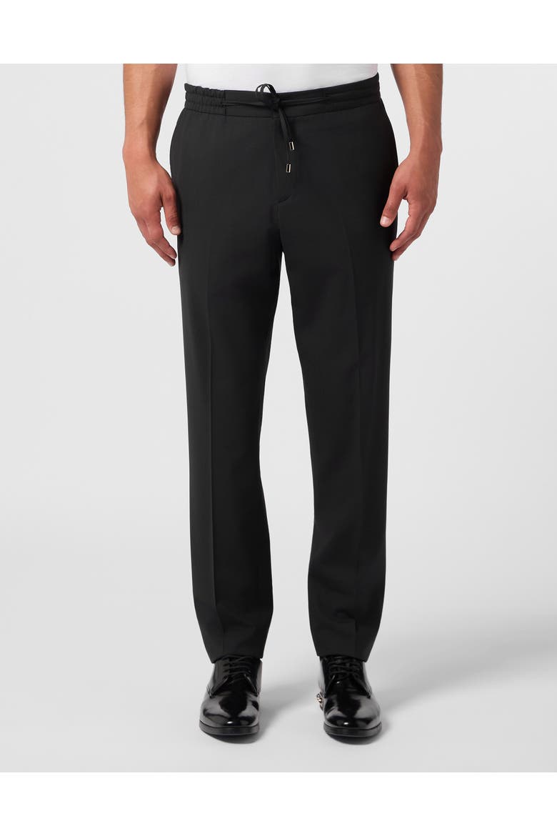 Wool Jogging Trousers Men, Main, color, black