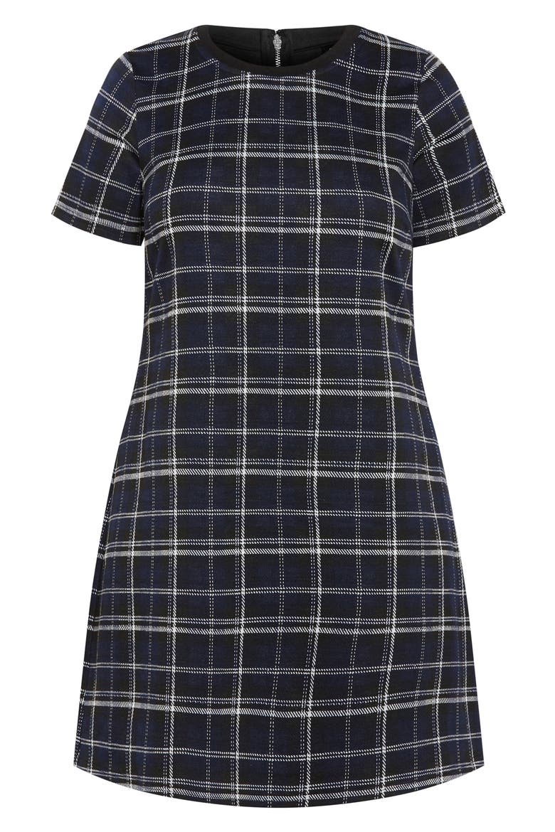 Check Love Knit Dress, Alternate, color, NAVY CHECK