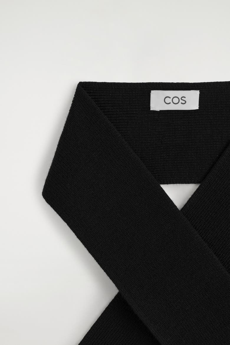 Merino Wool Neck Scarf, Alternate, color, BLACK